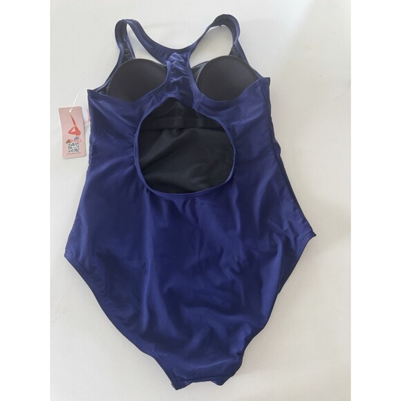 Women's Swimsuit  Pro Solid Adult athletic swimsuit slimming blue size Medium - Picture 6 of 10